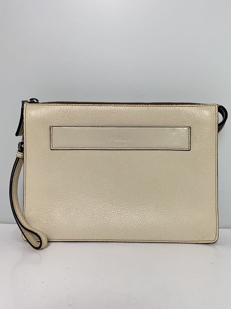 PRADA Second Bag Leather WHT 2VF001 3