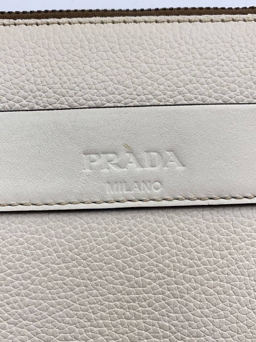 PRADA Second Bag Leather WHT 2VF001 7