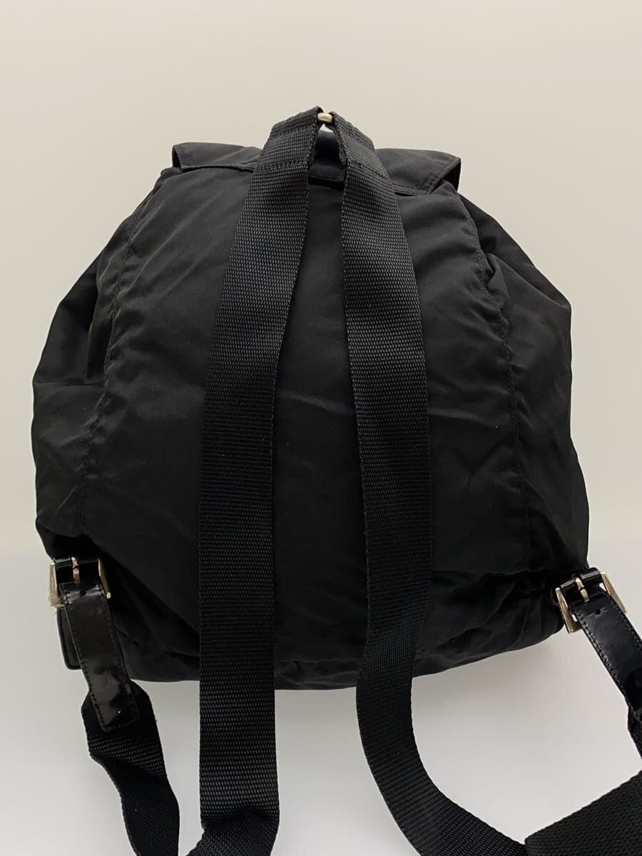 PRADA Backpack Nylon Black B4650F Triangular Logo Plate 3