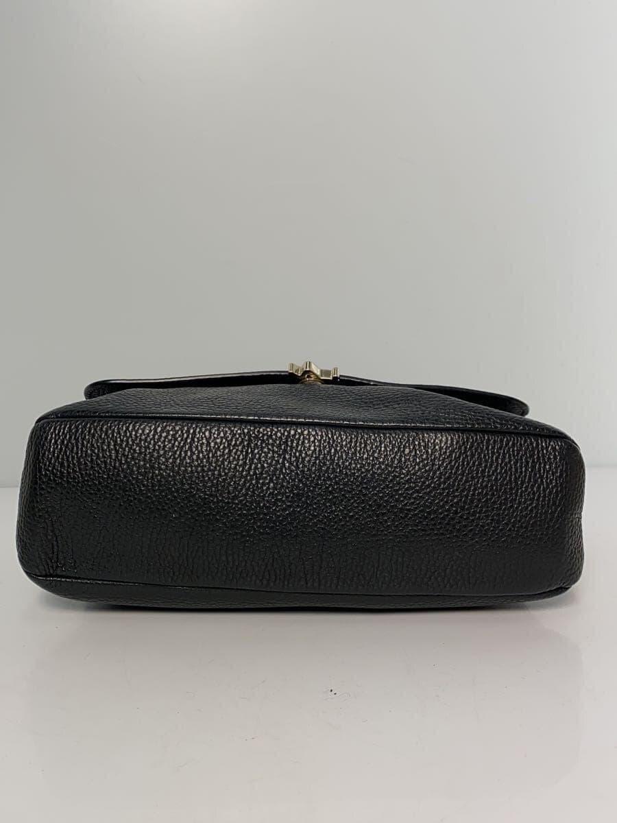 agnes b. Shoulder Bag Cowhide BLK IS12A-02 4