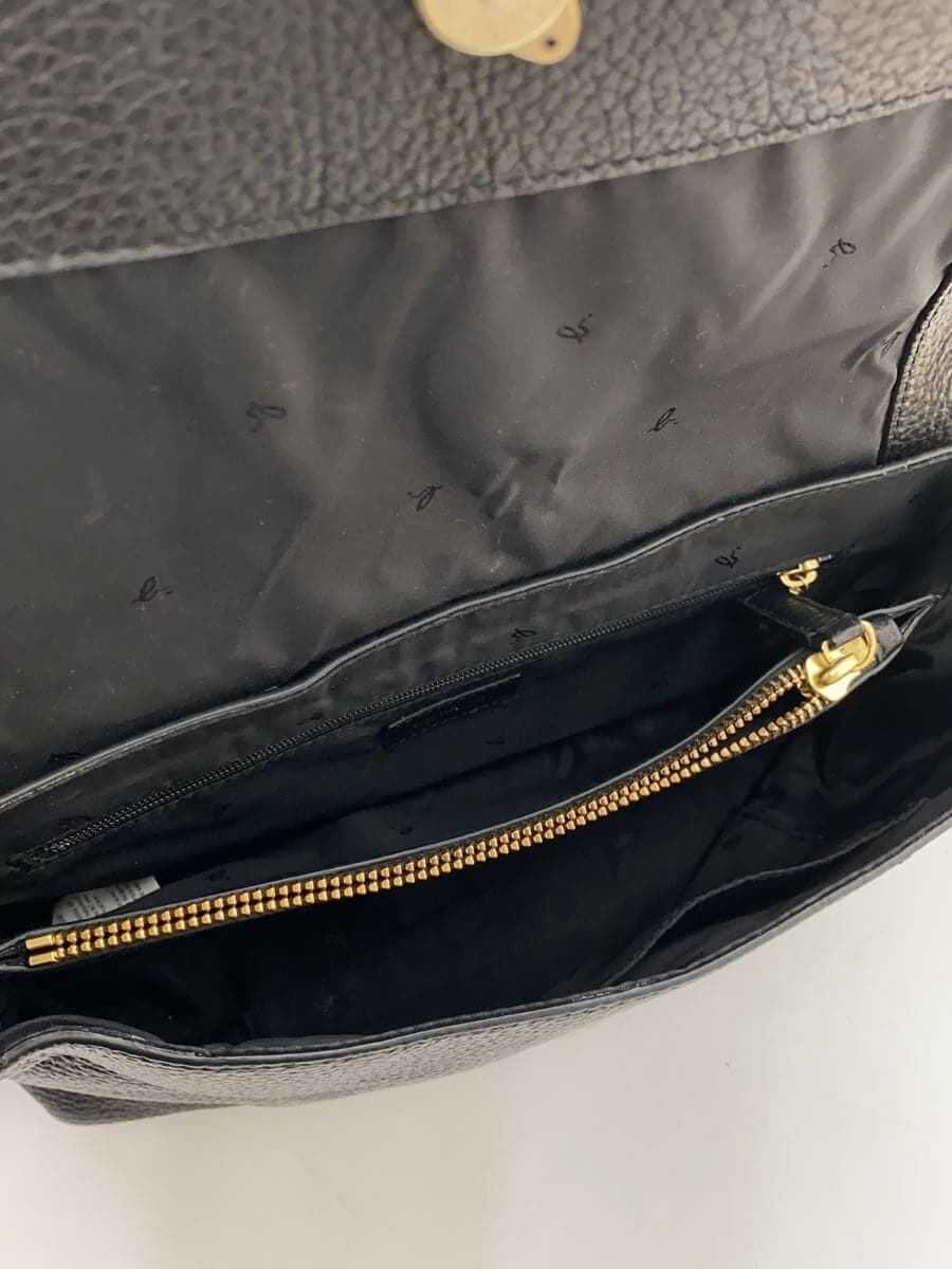 agnes b. Shoulder Bag Cowhide BLK IS12A-02 6