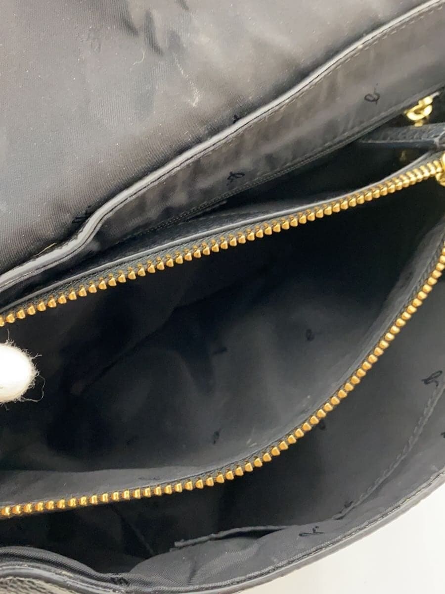 agnes b. Shoulder Bag Cowhide BLK IS12A-02 7