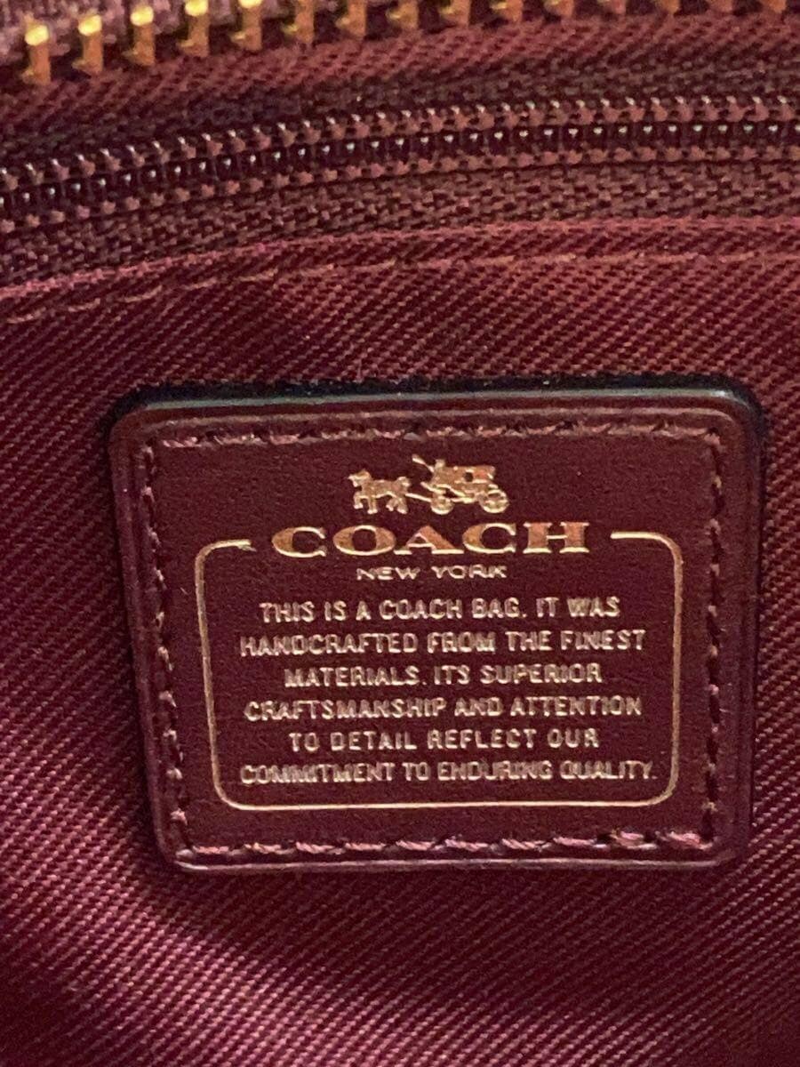 COACH 2-Way Handbag Leather Bordeaux 2-Way Shoulder Bag F1680 5