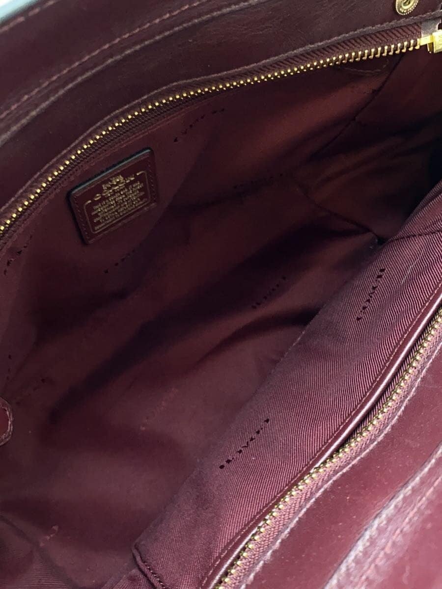 COACH 2-Way Handbag Leather Bordeaux 2-Way Shoulder Bag F1680 6