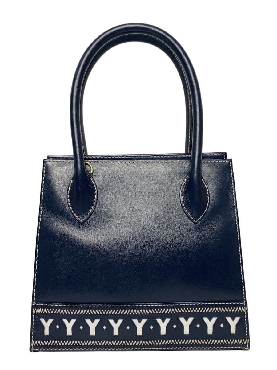 YVES SAINT LAURENT handbag leather navy has scratches missing shoulder strap