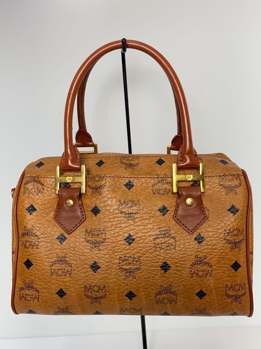 MCM handbag Boston bag leather camel brown all-over pattern 2345R 3