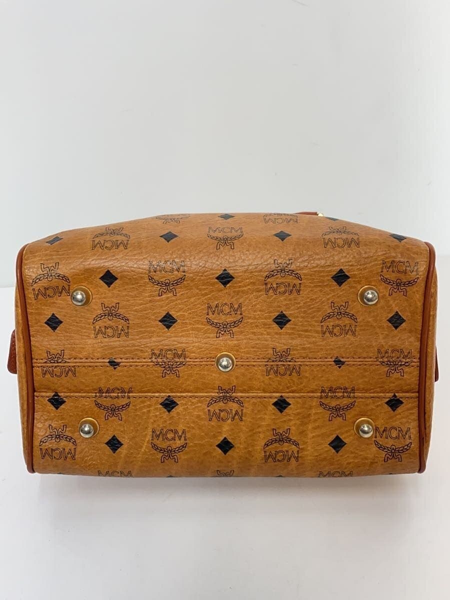 MCM handbag Boston bag leather camel brown all-over pattern 2345R 4