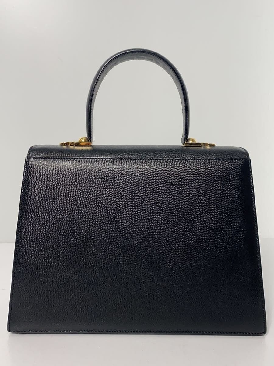 Salvatore Ferragamo Gancini 2WAY Handbag Leather Black AF-212181 3