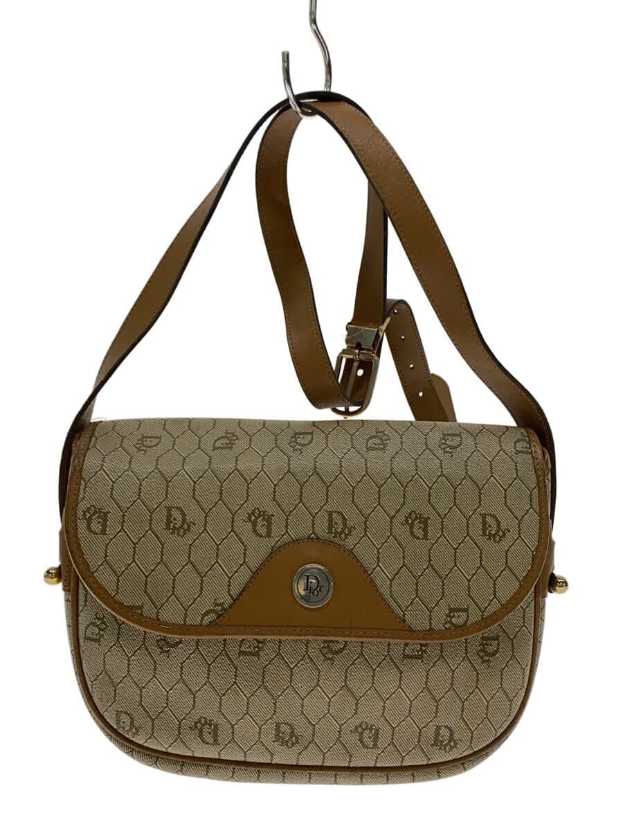 Christian Dior Shoulder Bag PVC BEG All-over Print