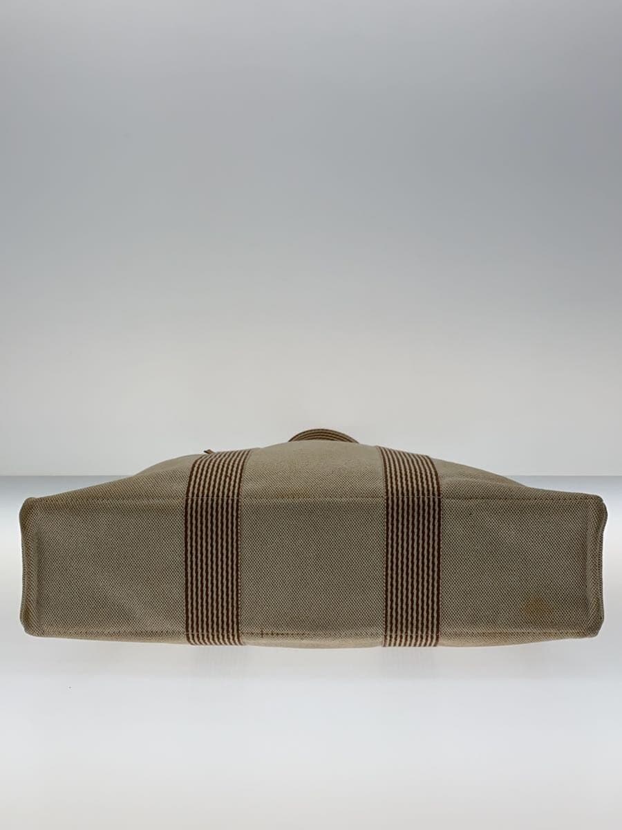 HERMES Tote Bag Canvas BEG Solid 4