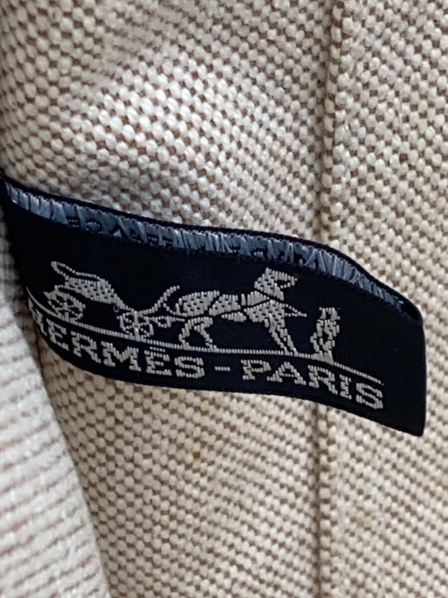 HERMES Tote Bag Canvas BEG Solid 5