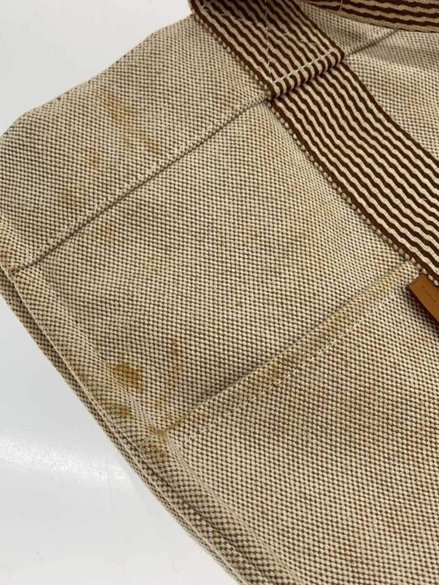 HERMES Tote Bag Canvas BEG Solid 7