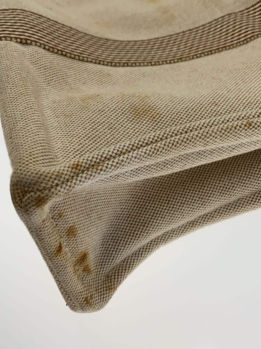 HERMES Tote Bag Canvas BEG Solid 8