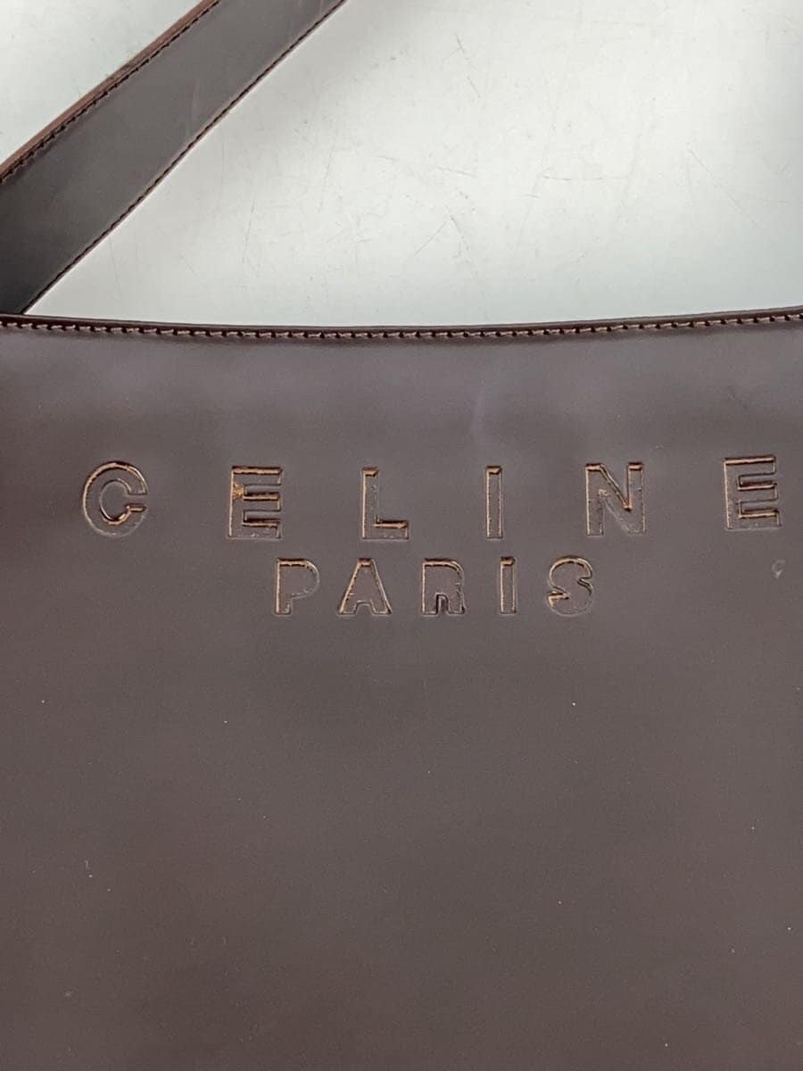 CELINE Shoulder Bag PVC BRW Solid 5