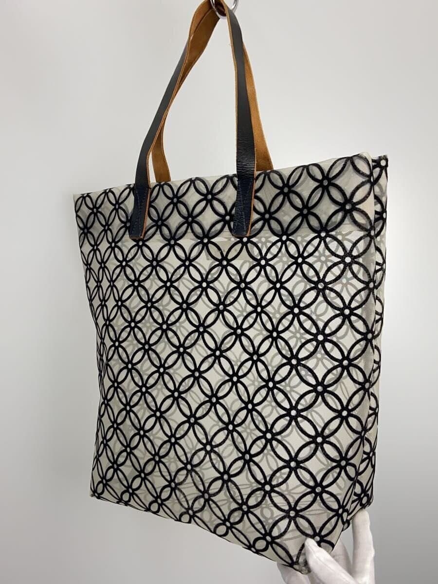 MARNI Tote Bag Polyester BLK All Over Pattern 2