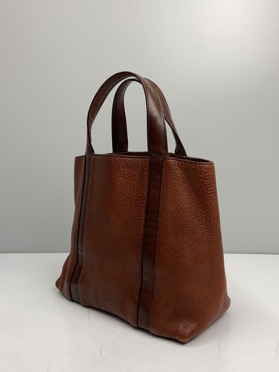 HIROFU Handbag Leather BRW Solid 2