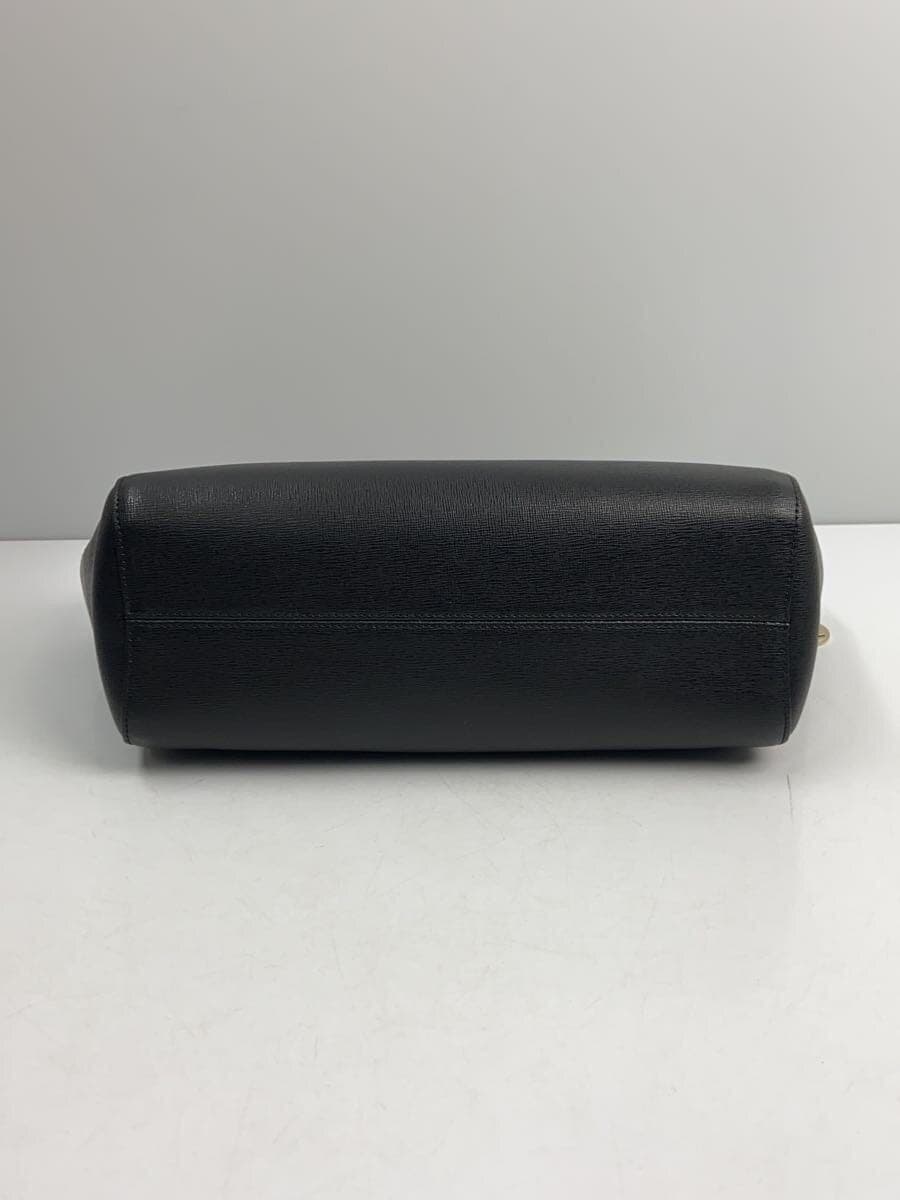 FURLA Chain Shoulder Bag Leather BLK Solid 4