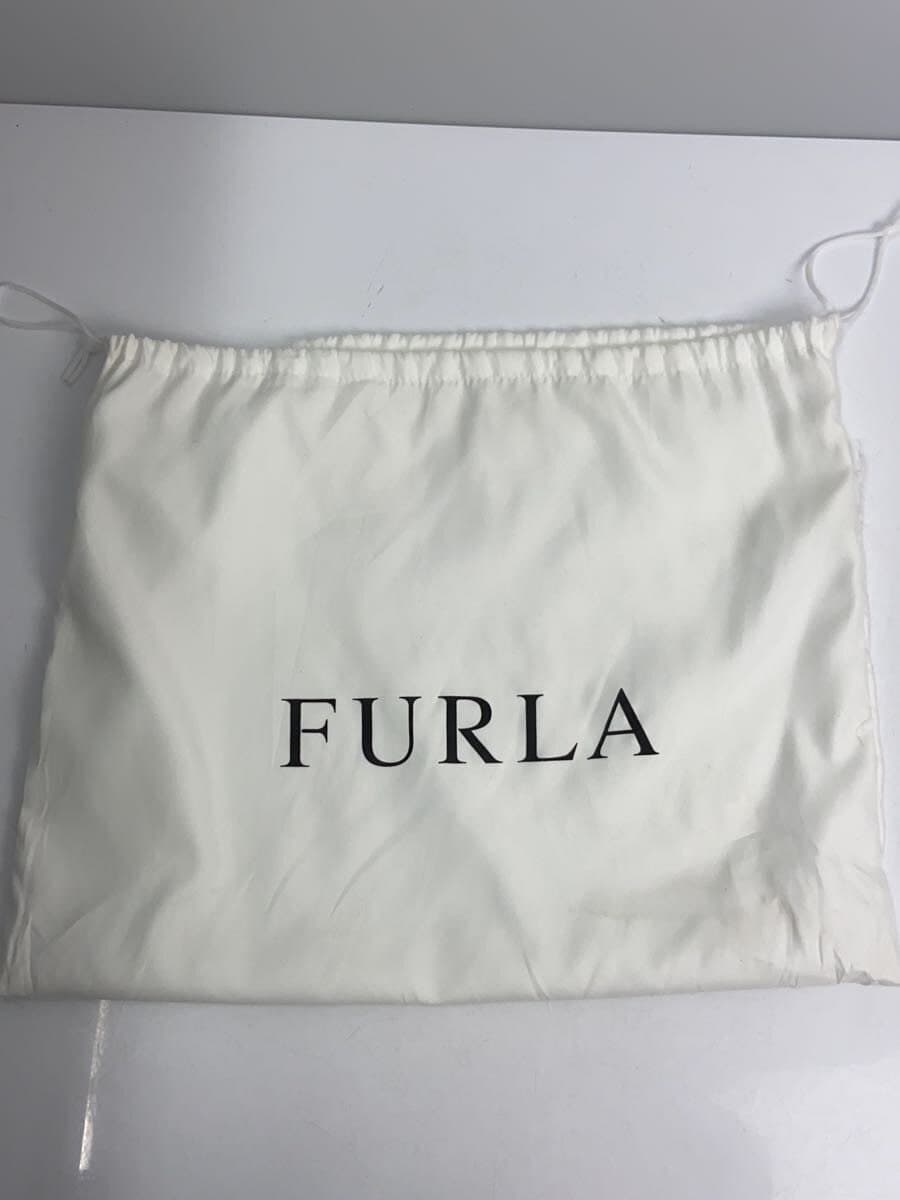 FURLA Chain Shoulder Bag Leather BLK Solid 7
