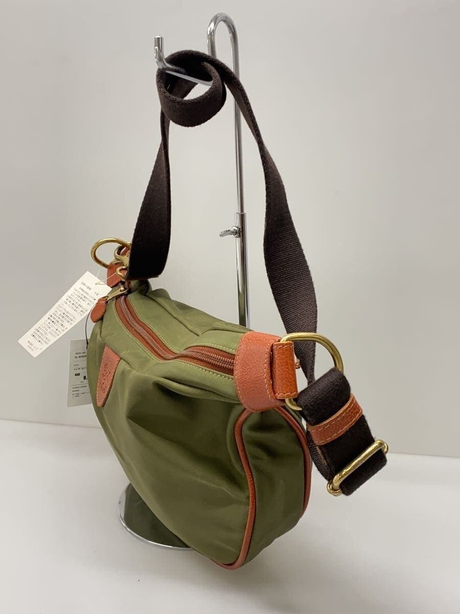 IL BISONTE Label Shoulder Bag Nylon GRN 2