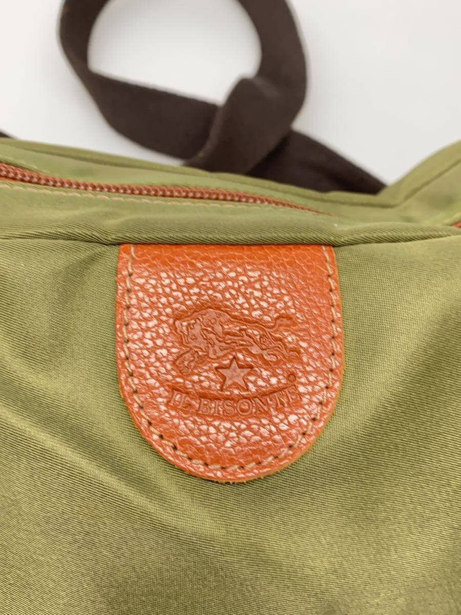 IL BISONTE Label Shoulder Bag Nylon GRN 5