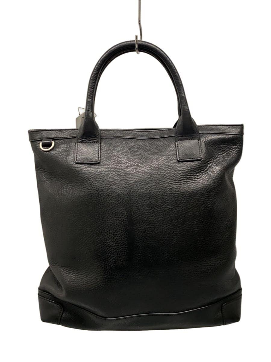 JACK SPADE Tote Bag Leather Black Solid Color