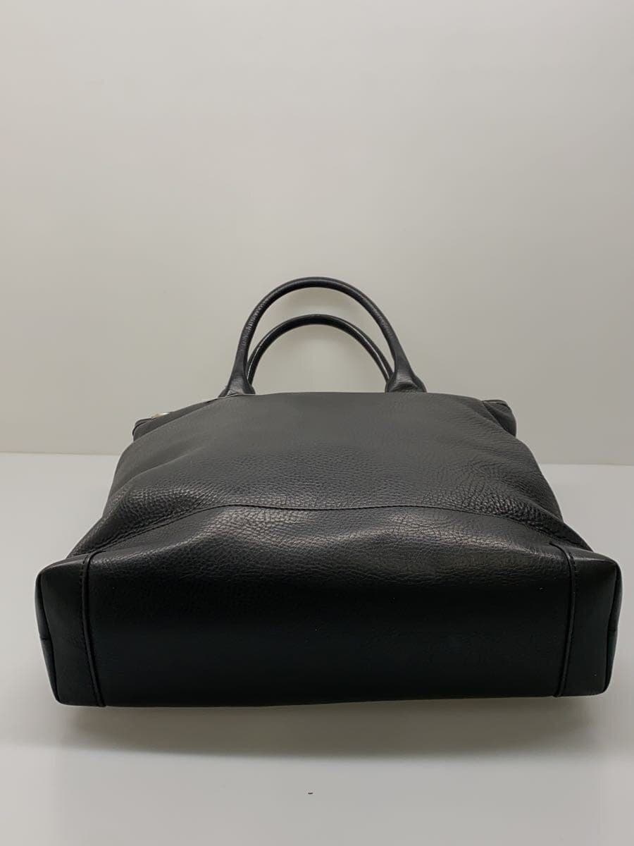 JACK SPADE Tote Bag Leather Black Solid Color 4