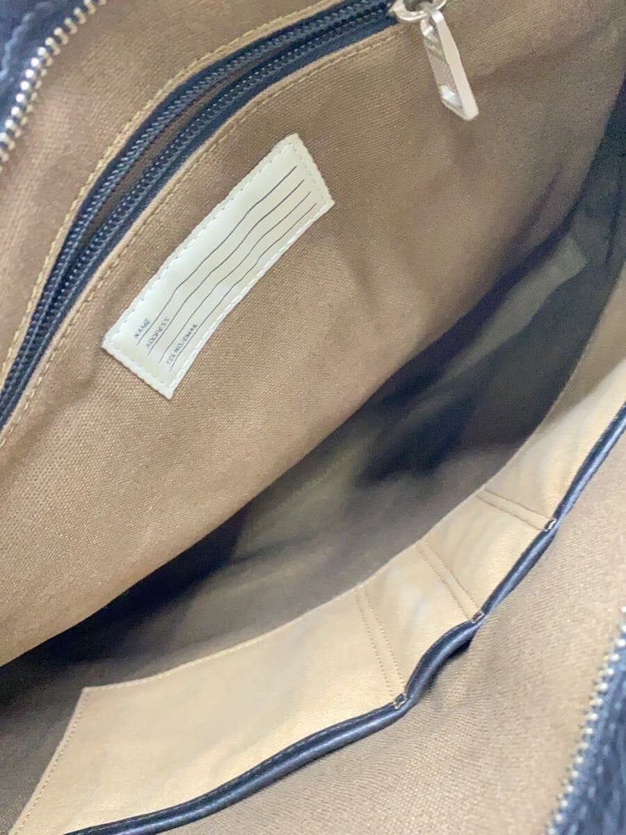 JACK SPADE Tote Bag Leather Black Solid Color 5