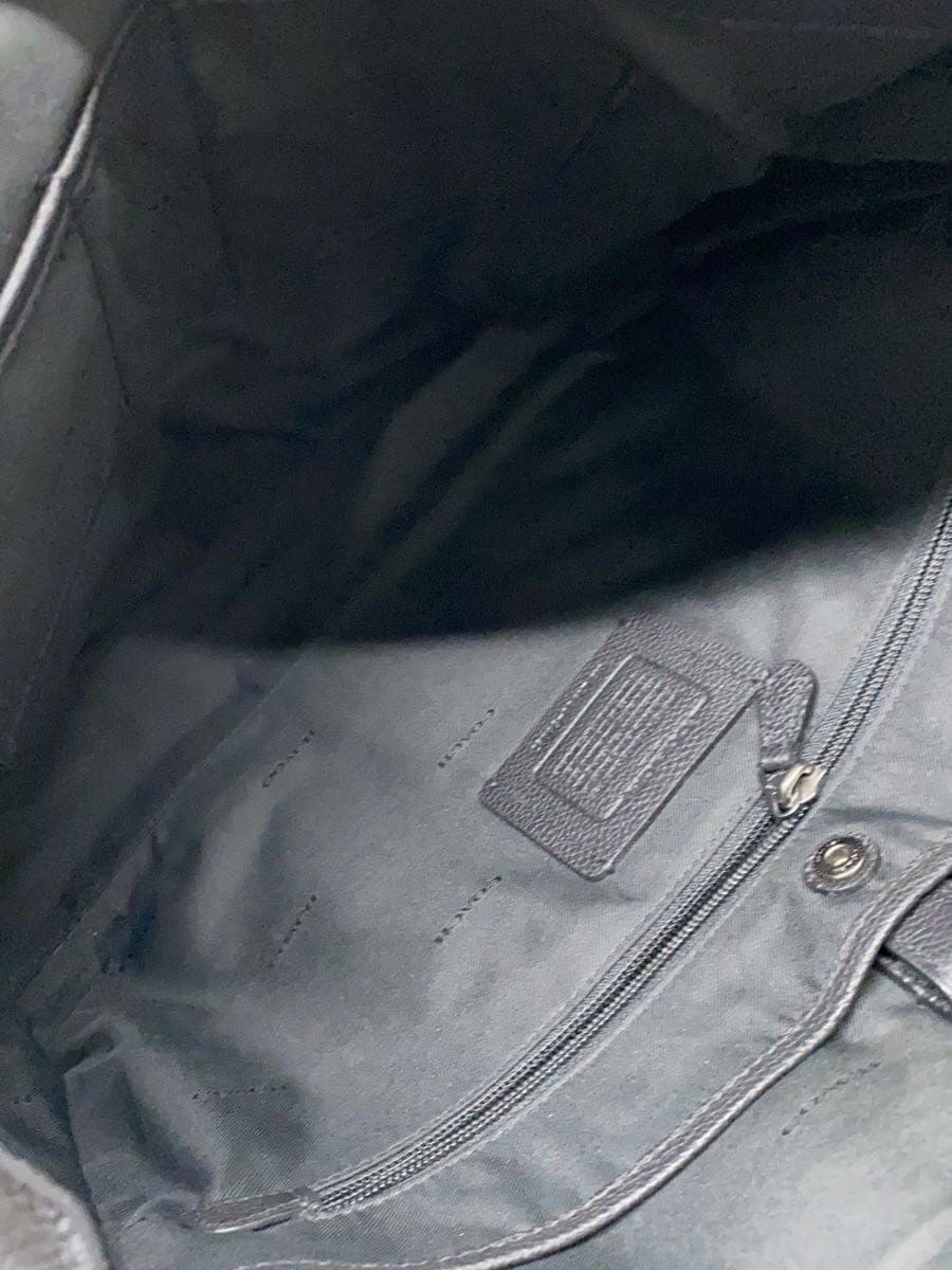 COACH Briefcase Leather Black Solid Color 6