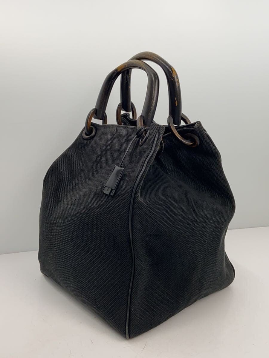 GUCCI Handbag Cotton Black Solid Color 2