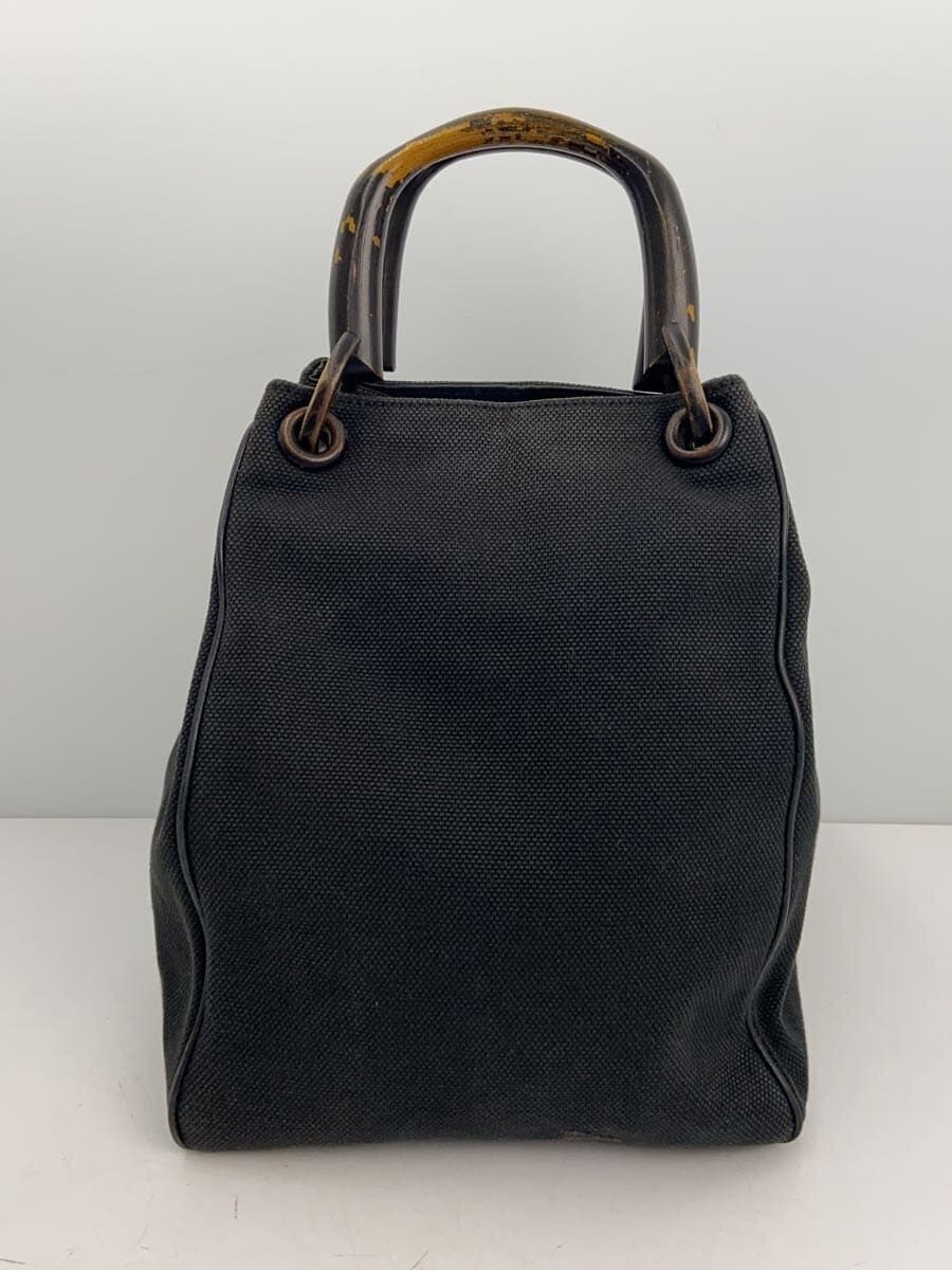 GUCCI Handbag Cotton Black Solid Color 3