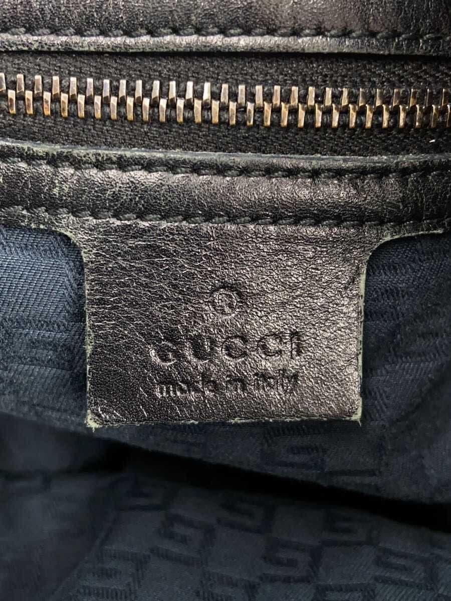 GUCCI Handbag Cotton Black Solid Color 5