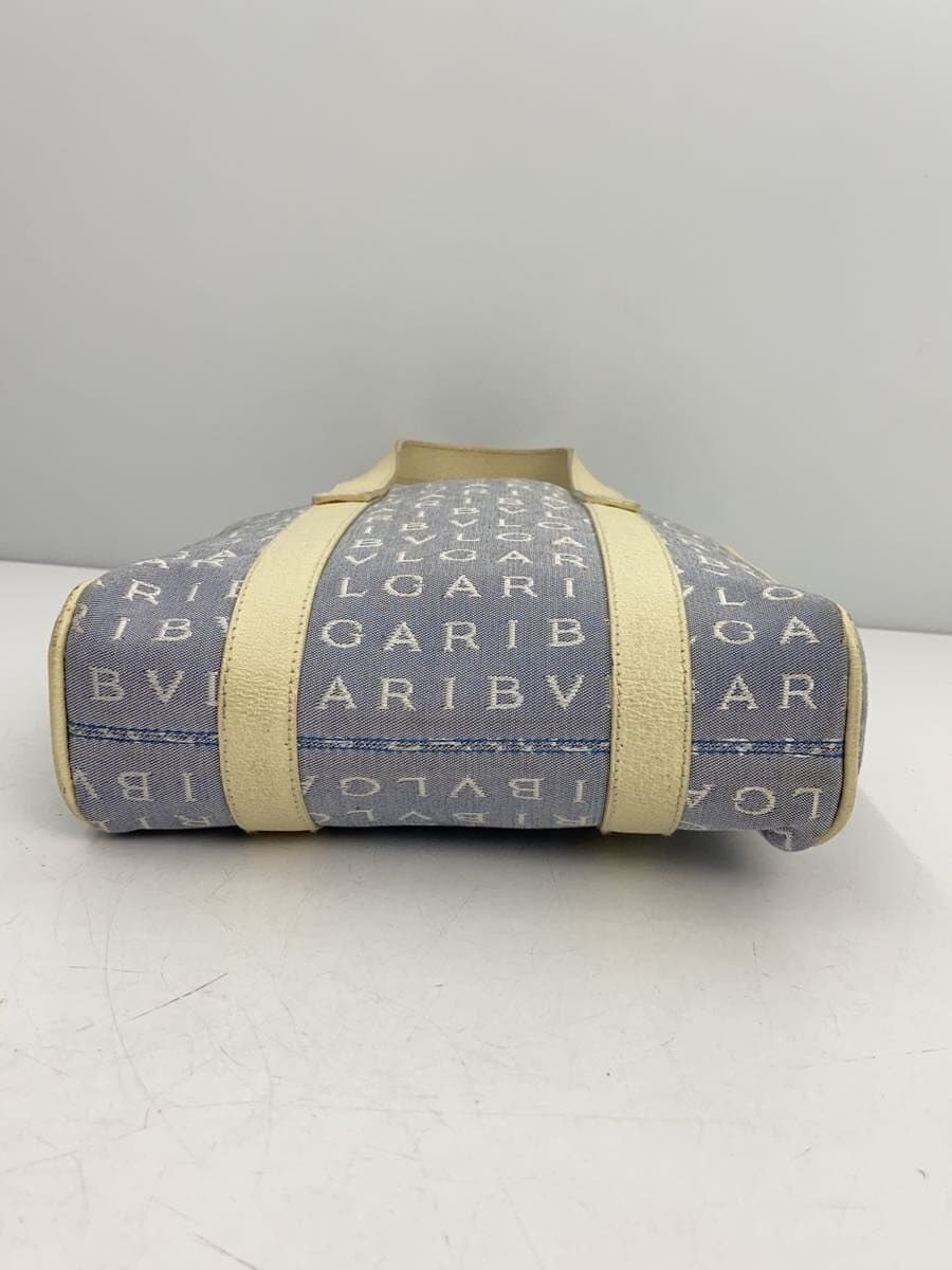 BVLGARI Handbag Canvas Blue All-over Print 4