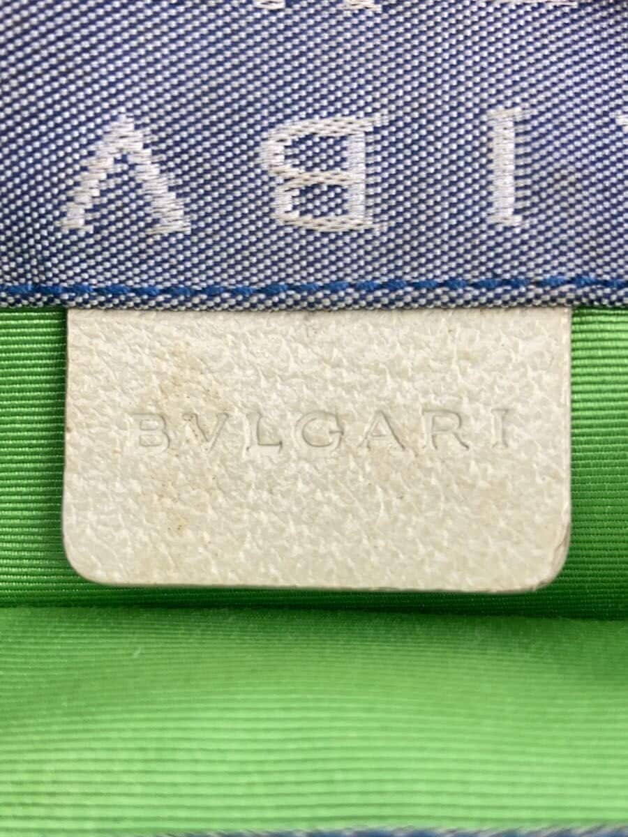 BVLGARI Handbag Canvas Blue All-over Print 5