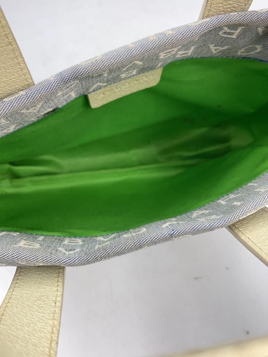 BVLGARI Handbag Canvas Blue All-over Print 6