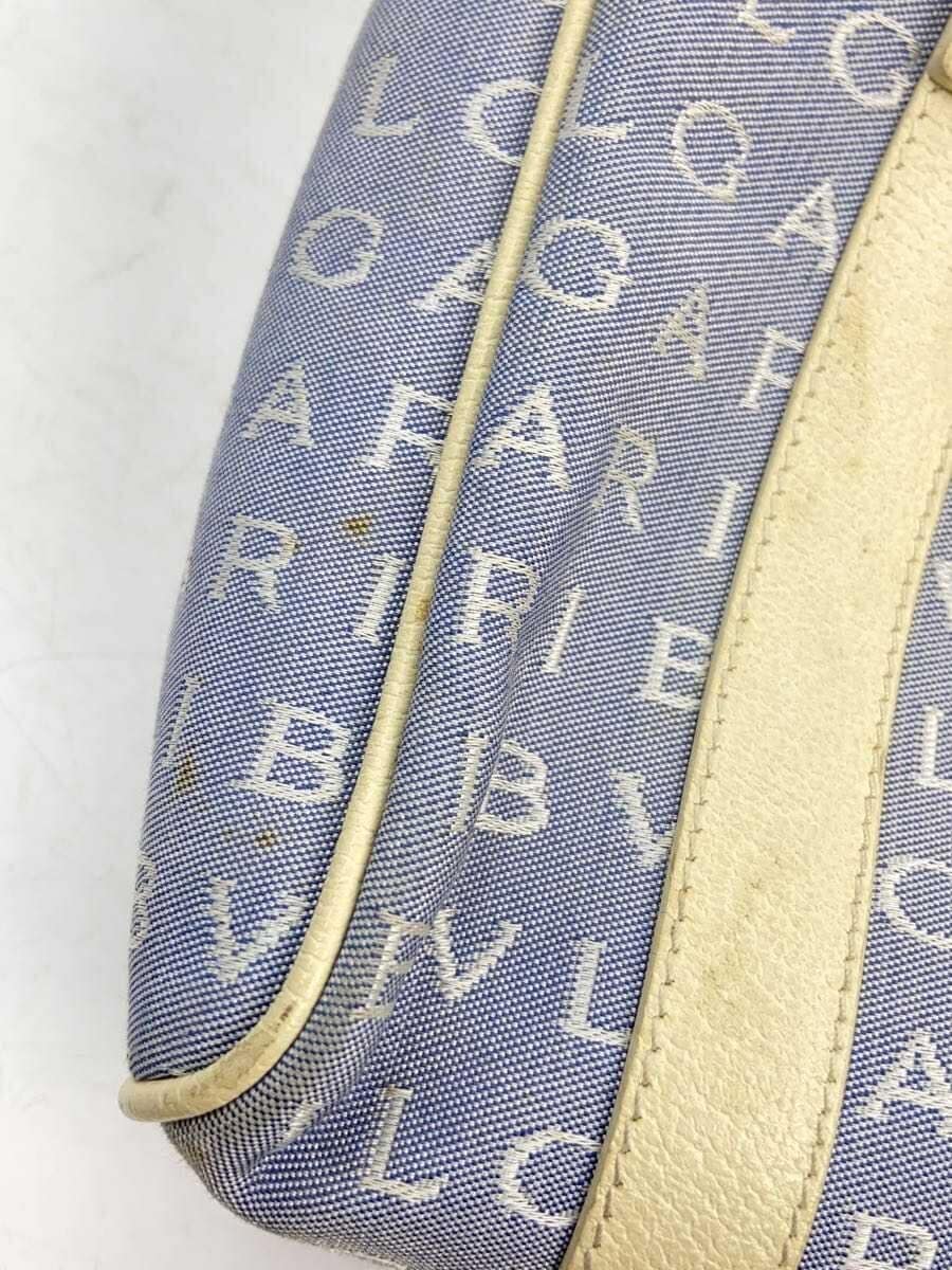 BVLGARI Handbag Canvas Blue All-over Print 8