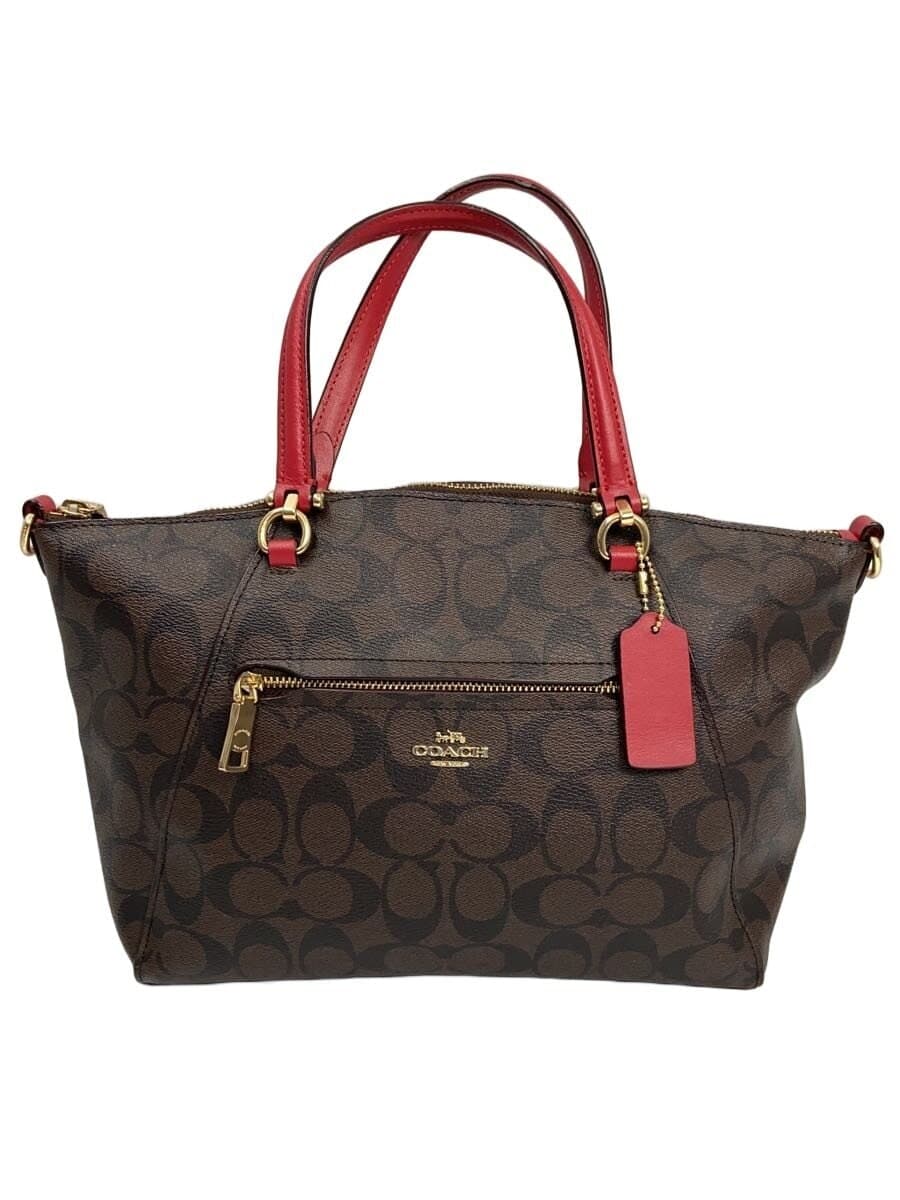 COACH 2-way shoulder bag leather BRW all-over pattern