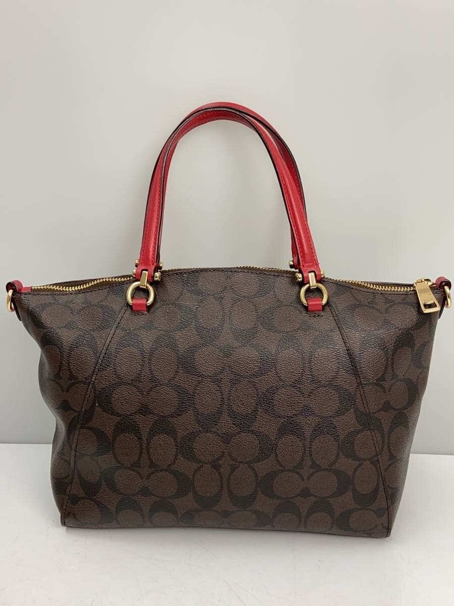 COACH 2-way shoulder bag leather BRW all-over pattern 3
