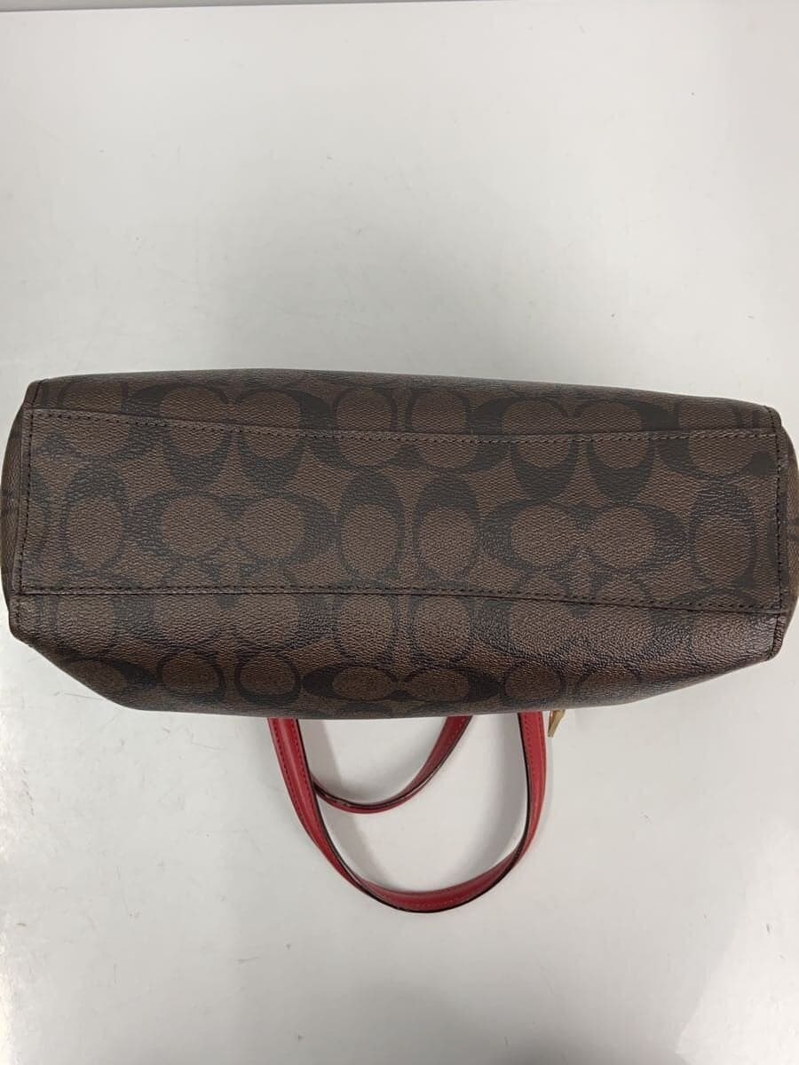 COACH 2-way shoulder bag leather BRW all-over pattern 4