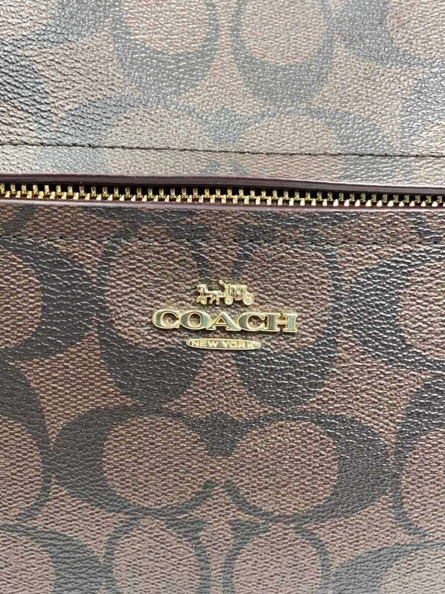 COACH 2-way shoulder bag leather BRW all-over pattern 5