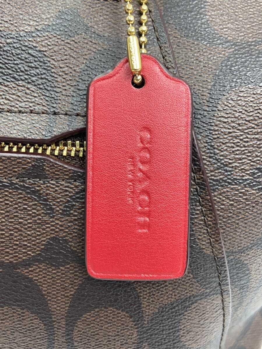 COACH 2-way shoulder bag leather BRW all-over pattern 7