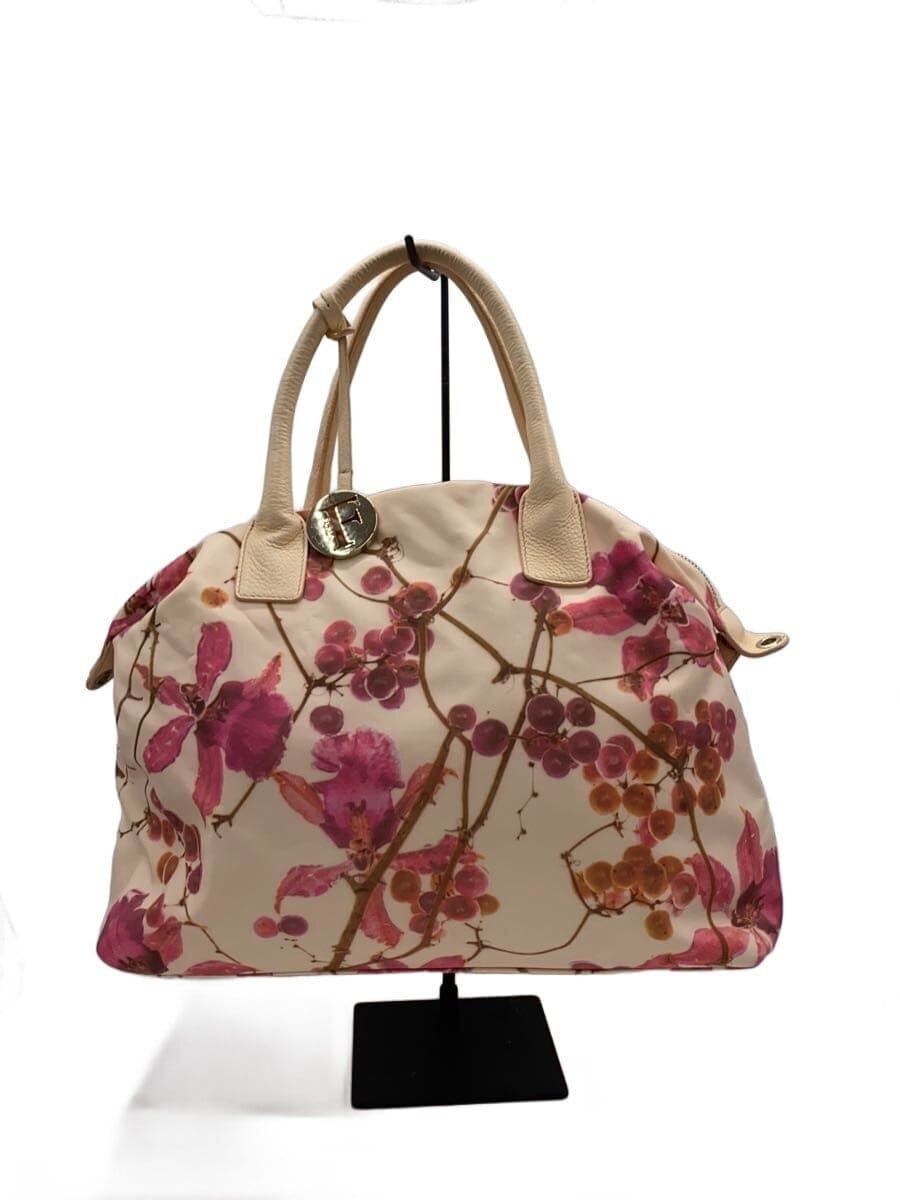 FURLA Shoulder Bag Nylon BEG Floral 2-Way