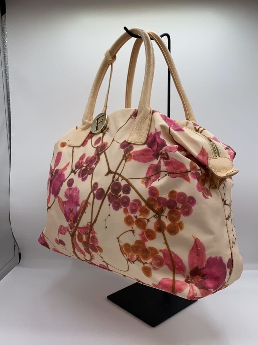 FURLA Shoulder Bag Nylon BEG Floral 2-Way 2
