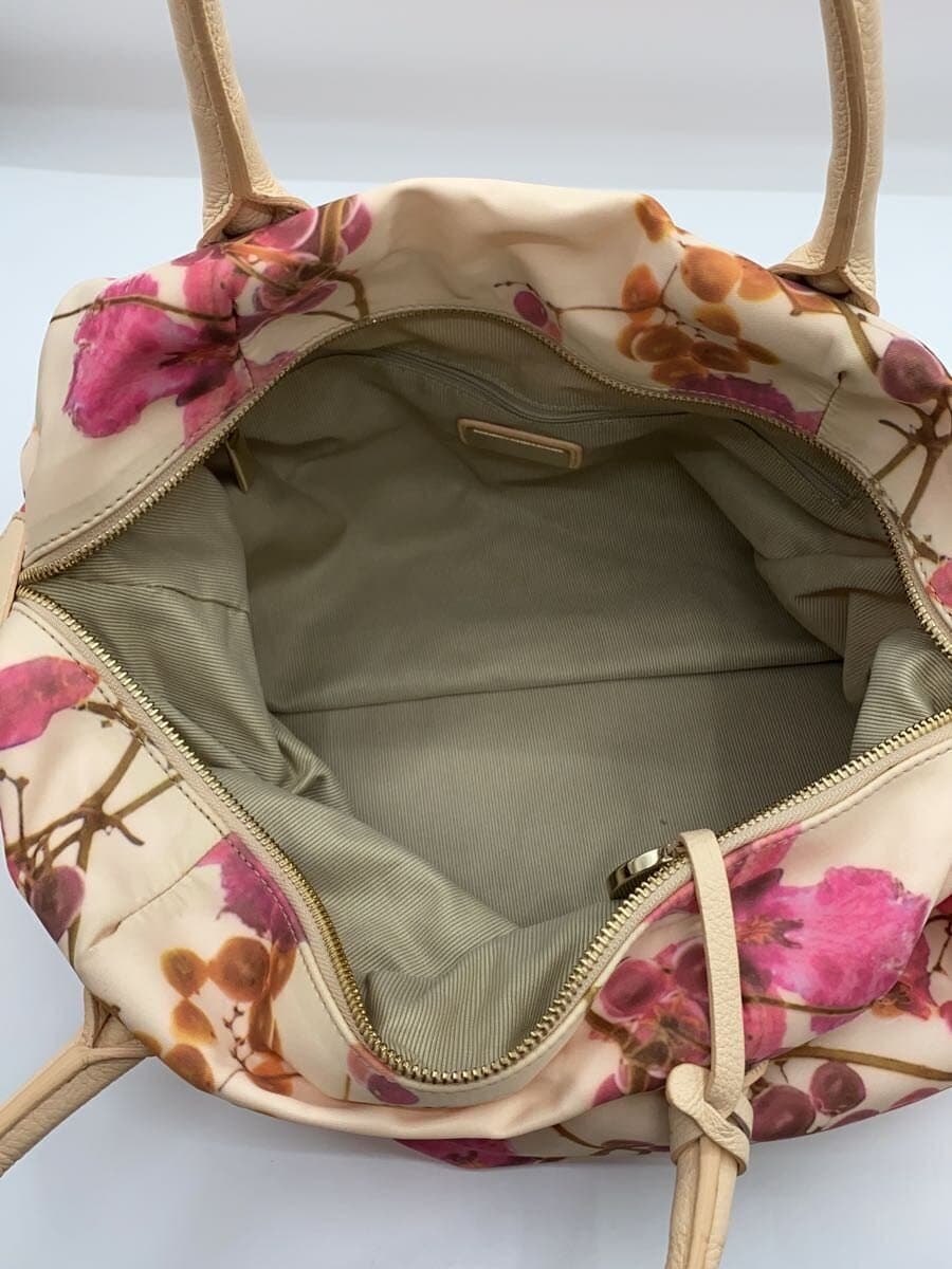 FURLA Shoulder Bag Nylon BEG Floral 2-Way 5