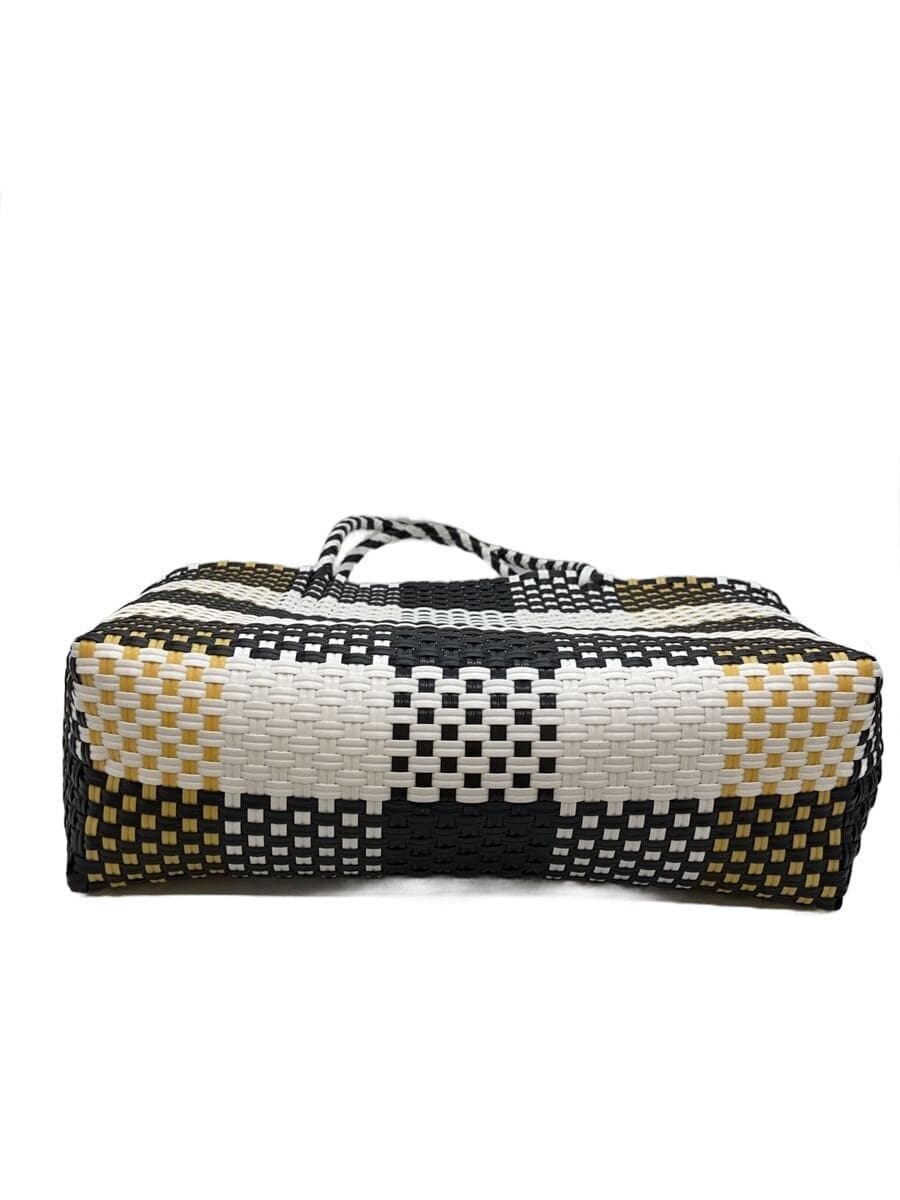 To b. by agnes b Basket Bag Tote Bag BLK Check 4