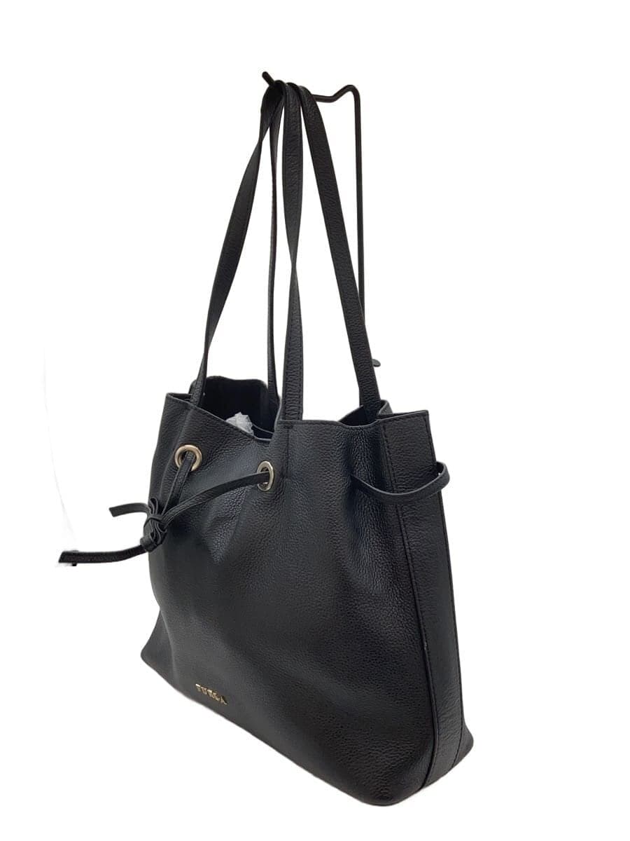 FURLA Tote Bag Leather BLK Solid 2