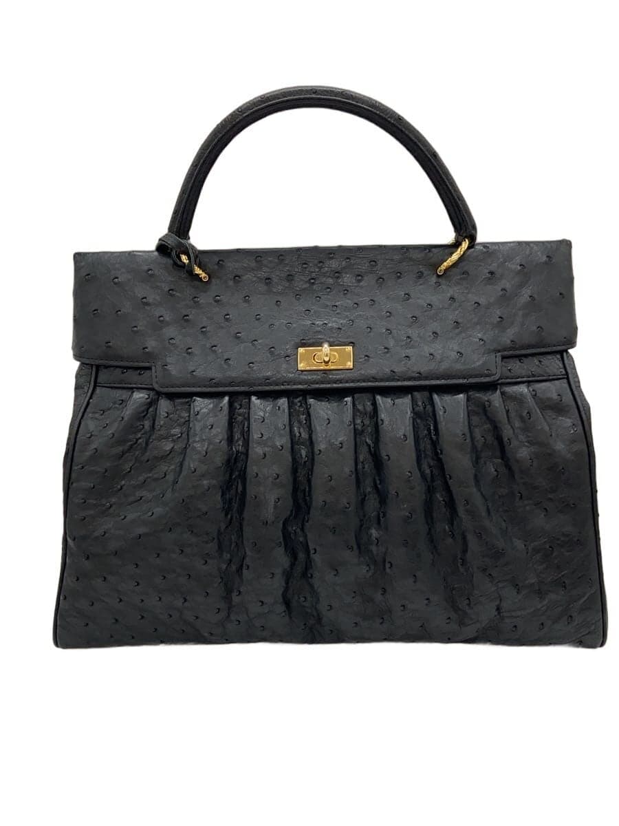 OSTRICH Handbag BLK