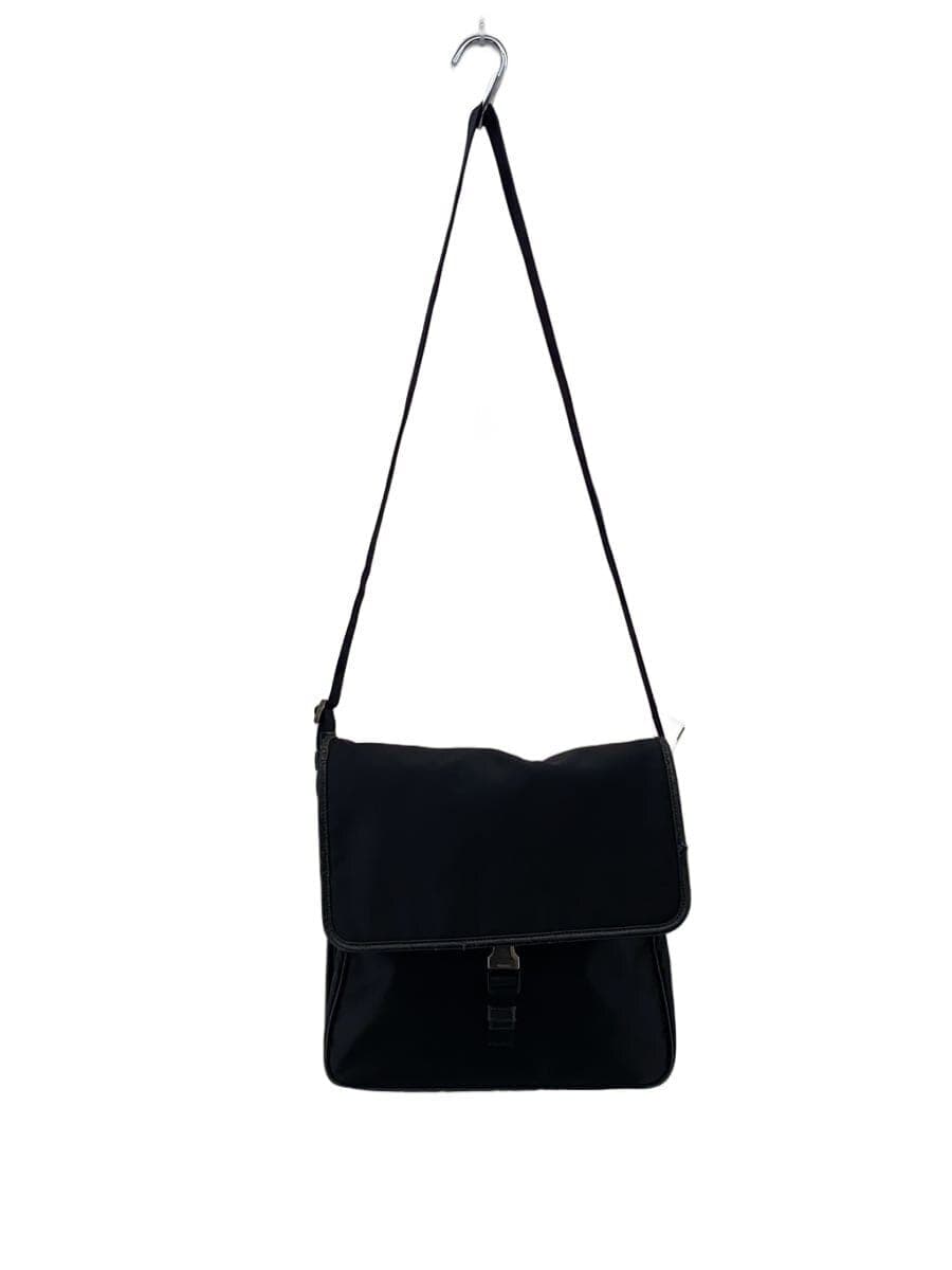PRADA shoulder bag nylon black has corner wear