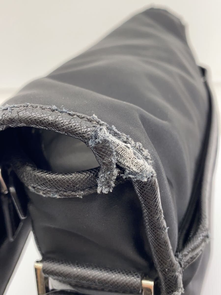 PRADA shoulder bag nylon black has corner wear 7