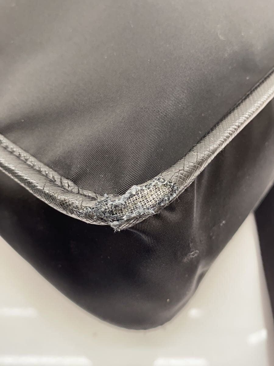 PRADA shoulder bag nylon black has corner wear 8