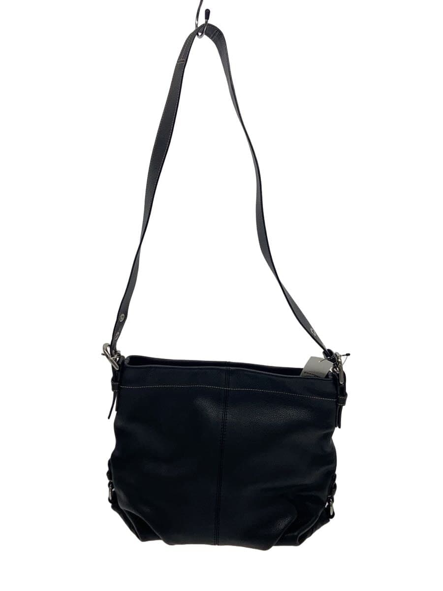 COACH Shoulder Bag Leather BLK Solid